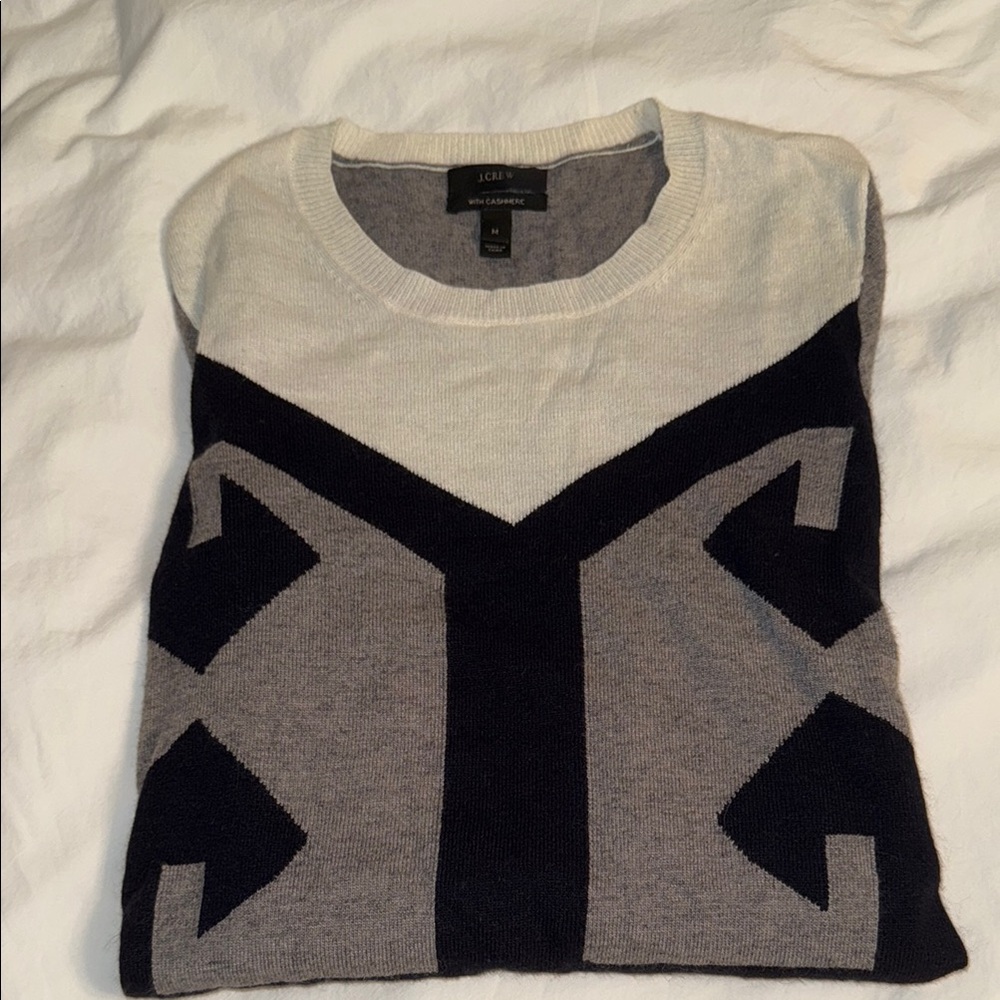 J. Crew Black and Gray Crewneck Sweater - Size
Medium